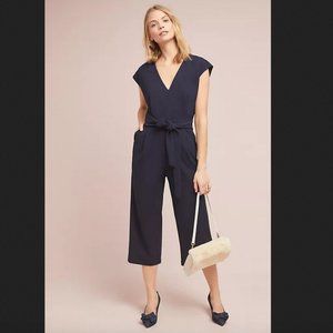 Anthropologie ett:twa Sedona Black Cropped Jumpsuit XS